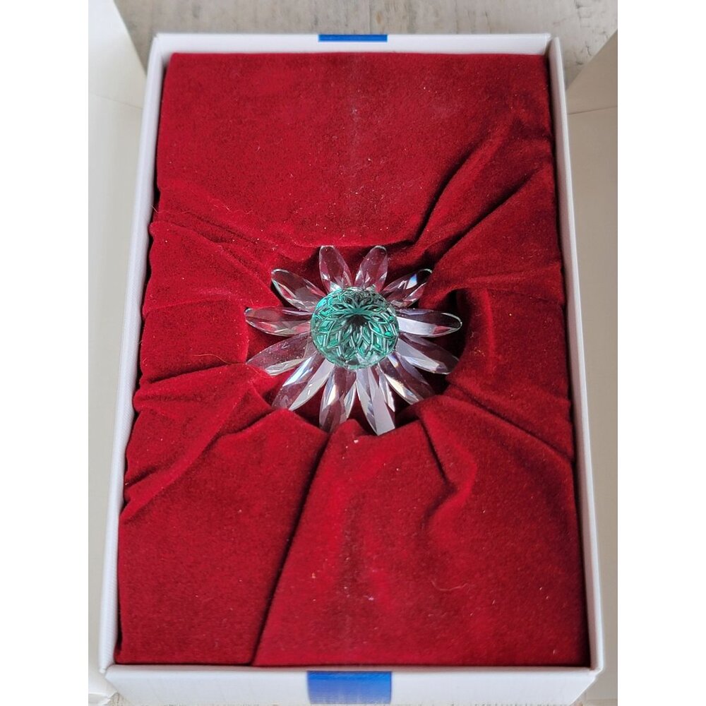 Swarovski marguerite green daisy‎ crystal home figure decor miniature